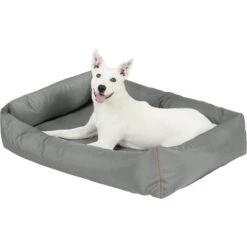 Frisco Rectangular Bolster Dog Bed W/Removable Cover, Dark Gray -Cat Dog Supply Store 144865 PT4. AC SS1800 V1578443251