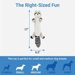 Frisco Raccoon Skinny Plush Squeaky Dog Toy -Cat Dog Supply Store 147045 PT2. AC SS1800 V1539205484