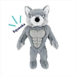 Frisco Wolf Muscle Plush Squeaky Dog Toy -Cat Dog Supply Store 147082 PT2. AC SS1800 V1691776574