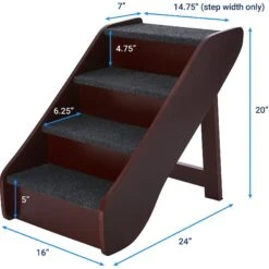 Frisco Deluxe Foldable Wooden Carpeted Cat & Dog Stairs -Cat Dog Supply Store 156781 PT3. AC SS1800 V1569621868