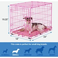 Frisco Fold & Carry Single Door Collapsible Wire Dog Crate, Pink -Cat Dog Supply Store 160806 PT1. AC SS1800 V1561066340