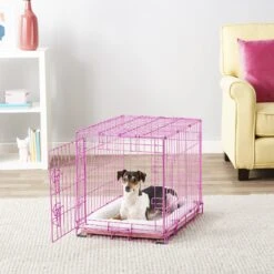 Frisco Fold & Carry Single Door Collapsible Wire Dog Crate, Pink -Cat Dog Supply Store 160806 PT6. AC SS1800 V1561066044