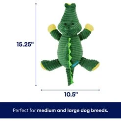 Frisco Alligator Corduroy Plush Squeaky Dog Toy -Cat Dog Supply Store 174705 PT1. AC SS1800 V1686579690