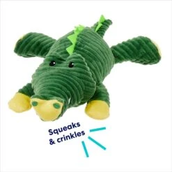 Frisco Alligator Corduroy Plush Squeaky Dog Toy -Cat Dog Supply Store 174705 PT2. AC SS1800 V1686579681