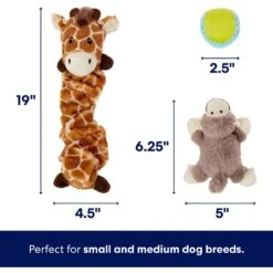 Frisco Jungle Pals Plush & Rope Variety Pack Dog Toy -Cat Dog Supply Store 177819 PT1. AC SS1800 V1686579567
