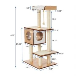 Frisco 47.5-in Modern Cat Tree & Condo -Cat Dog Supply Store 177904 PT1. AC SS1800 V1584452074
