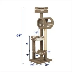 Frisco 69-in Real Carpet Wooden Cat Tree -Cat Dog Supply Store 208926 PT1. AC SS1800 V1687792296