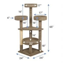 Frisco 65-in Real Carpet Scratch And Lounge Cat Tree -Cat Dog Supply Store 208942 PT2. AC SS1800 V1590072438
