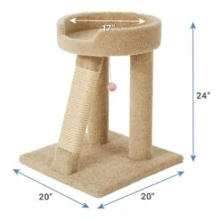 Frisco 24-in Real Carpet Cat Scratching Perch With Toy -Cat Dog Supply Store 208960 PT2. AC SS1800 V1590072620