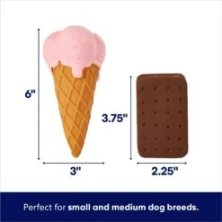 Frisco Ice Cream Sandwich & Ice Cream Cone Latex Squeaky Dog Toy -Cat Dog Supply Store 213840 PT1. AC SS1800 V1695748409