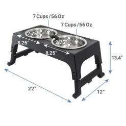 Frisco Stainless Steel Bowls With Adjustable Elevated Holder -Cat Dog Supply Store 216015 PT1. AC SS1800 V1600374216