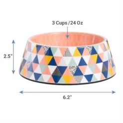 Frisco Colorful Geometric Melamine Bowl -Cat Dog Supply Store 216054 PT1. AC SS1800 V1600374499