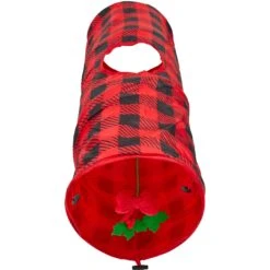 Frisco Holiday Buffalo Plaid Foldable Play Tunnel Cat Toy With Catnip -Cat Dog Supply Store 228549 PT2. AC SS1800 V1632774784