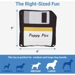 Frisco Retro Floppy Disc Ballistic Nylon Plush Squeaky Dog Toy -Cat Dog Supply Store 230304 PT1. AC SS1800 V1599945063