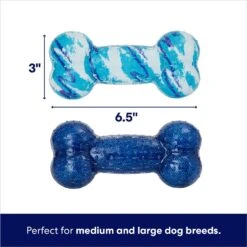 Frisco Retro Denim & Swirl TPR Bone Squeaky Dog Toy -Cat Dog Supply Store 230341 PT1. AC SS1800 V1695748895