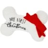 Frisco Holiday My First Christmas Bone Plush Squeaky Dog Toy -Cat Dog Supply Store 233166 MAIN. AC SS1800 V1694813841