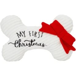 Frisco Holiday My First Christmas Bone Plush Squeaky Dog Toy -Cat Dog Supply Store 233166 PT3. AC SS1800 V1600707130