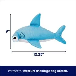 Frisco Hammerhead Shark Ballistic Nylon Plush Squeaky Dog Toy -Cat Dog Supply Store 233593 PT1. AC SS1800 V1695748895