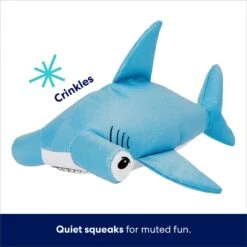 Frisco Hammerhead Shark Ballistic Nylon Plush Squeaky Dog Toy -Cat Dog Supply Store 233593 PT2. AC SS1800 V1695748354