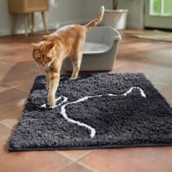 Frisco Microfiber Chenille Cat Silhouette Litter Mat -Cat Dog Supply Store 235902 PT4. AC SS1800 V1676556246