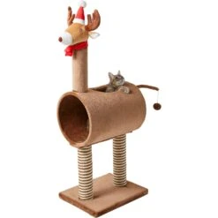 Frisco Holiday 52.3-in Reindeer Cat Scratching Post & Tunnel 12 Frisco Holiday 52.3-in Reindeer Cat Scratching Post & Tunnel -Cat Dog Supply Store 236569 PT2. AC SS1800 V1601334091