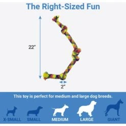Frisco 4-Knot Tri-Color Rope Dog Toy -Cat Dog Supply Store 242139 PT1. AC SS1800 V1605629207