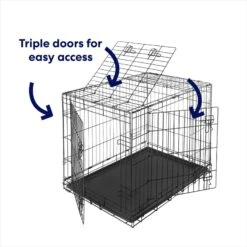 Frisco Heavy Duty All-in-1 Multi-Stage 3 Door Collapsible Wire Dog Crate -Cat Dog Supply Store 247915 PT5. AC SS1800 V1611872190