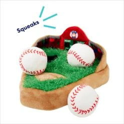 Frisco Baseball Hide & Seek Puzzle Plush Squeaky Dog Toy -Cat Dog Supply Store 252758 PT3. AC SS1800 V1695760895