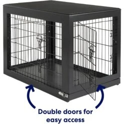 Frisco Double Door Furniture Style Dog Crate, Black -Cat Dog Supply Store 253026 PT3. AC SS1800 V1615840384