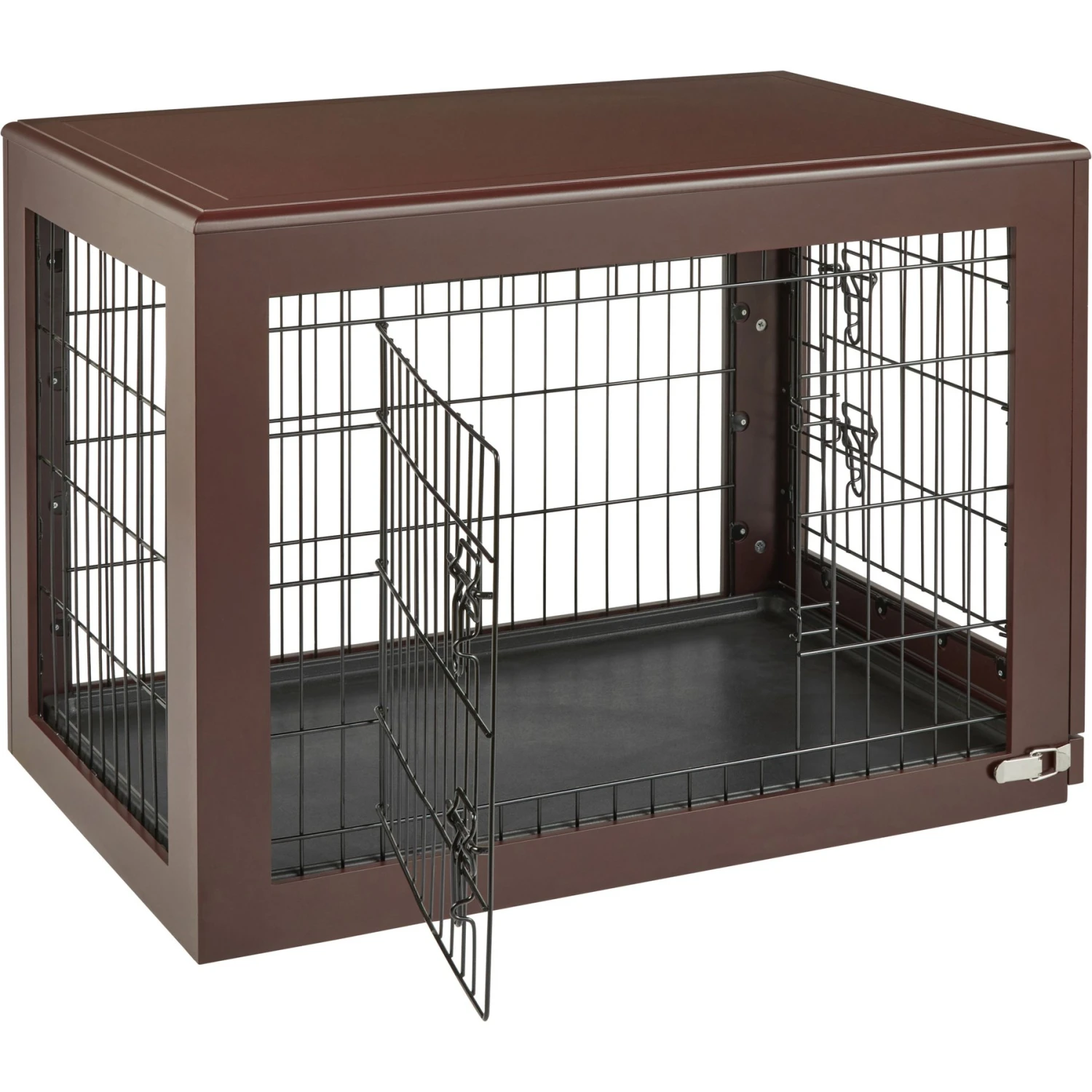 Frisco Double Door Furniture Style Dog Crate, Brown 7 Frisco Double Door Furniture Style Dog Crate, Brown - Image 5