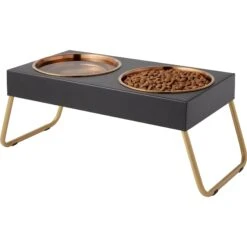 Frisco Copper Stainless Steel Elevated Foldable Double Dog & Cat Bowls -Cat Dog Supply Store 253060 PT3. AC SS1800 V1616594251