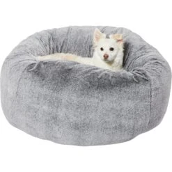 Frisco Plush Pouf Pillow Cat & Dog Bed -Cat Dog Supply Store 255195 PT2. AC SS1800 V1616076741