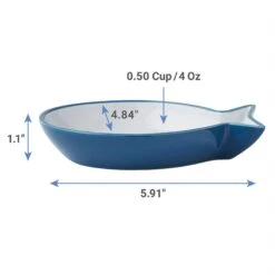 Frisco Fish Shaped Non-skid Ceramic Cat Dish -Cat Dog Supply Store 256109 PT2. AC SS1800 V1616697170