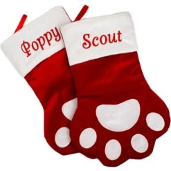 Frisco Sherpa Plaid Paw Holiday Personalized Dog & Cat Stocking -Cat Dog Supply Store 257135 PT3. AC SS1800 V1602540700