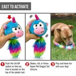 Hyper Pet Doggie Pal Unicorn Squeaky Interactive Plush Dog Toy -Cat Dog Supply Store 258938 PT4. AC SS1800 V1605920843