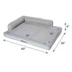 Frisco Faux Linen Corner Personalized Bolster Dog Bed W/Removable Cover, Harbour Blue, XL -Cat Dog Supply Store 262161 PT1. AC SS1800 V1615589561