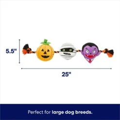 Frisco Halloween Haunted Friends Plush With Rope Squeaky Dog Toy -Cat Dog Supply Store 270500 PT1. AC SS1800 V1689876672