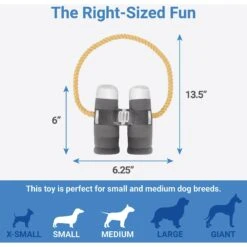 Frisco Camping Binoculars Plush With Rope Squeaky Dog Toy -Cat Dog Supply Store 271009 PT1. AC SS1800 V1626368488