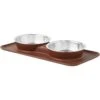Frisco Silicone Stainless Steel Double Diner Dog & Cat Bowl, Brown -Cat Dog Supply Store 277551 MAIN. AC SS1800 V1627933884