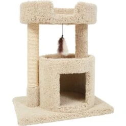 Frisco 27-in Real Carpet Cat Tree With Condo And Oval Perch -Cat Dog Supply Store 282747 PT4. AC SS1800 V1621948719