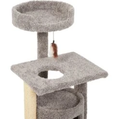 Frisco 37-in Real Carpet Cat Tree With Condo, Grey -Cat Dog Supply Store 282755 PT3. AC SS1800 V1621949298