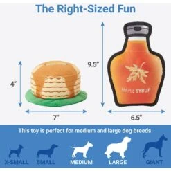 Frisco Fall Pancakes & Maple Syrup Plush Squeaky Dog Toy, 2 Count -Cat Dog Supply Store 285627 PT1. AC SS1800 V1636990879