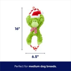 Frisco Holiday Monkey Plush With Rope Squeaky Dog Toy -Cat Dog Supply Store 287115 PT1. AC SS1800 V1695046103