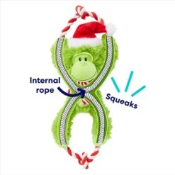 Frisco Holiday Monkey Plush With Rope Squeaky Dog Toy -Cat Dog Supply Store 287115 PT2. AC SS1800 V1695044339