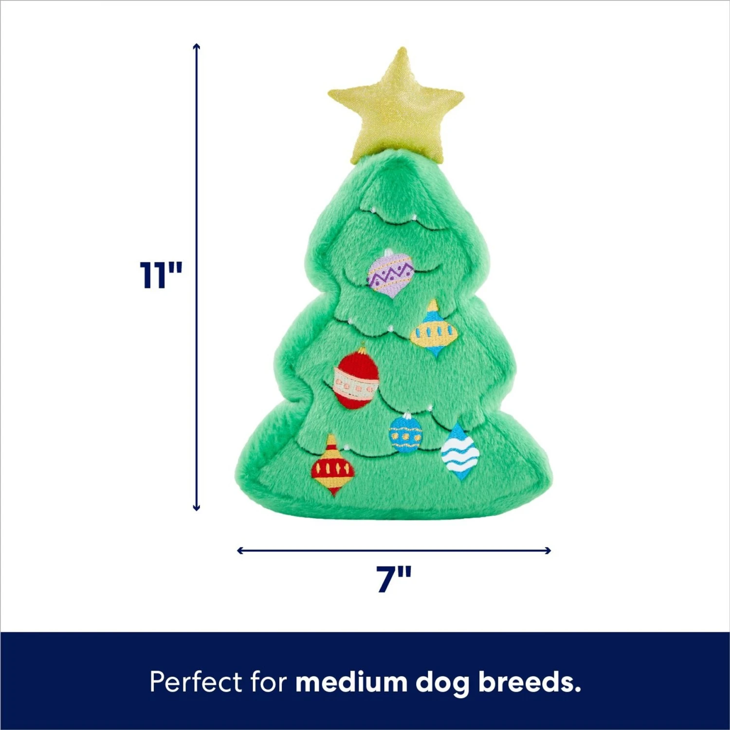 Frisco Holiday Tree Thin Plush Squeaky Dog Toy 4 Frisco Holiday Tree Thin Plush Squeaky Dog Toy - Image 2