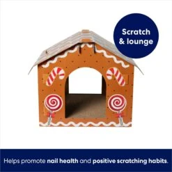 Frisco Holiday Gingerbread House Cardboard Cat House Cat Toy -Cat Dog Supply Store 287289 PT2. AC SS1800 V1695044346