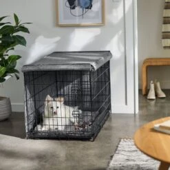 Frisco Faux Linen Dog Crate Cover -Cat Dog Supply Store 289630 PT5. AC SS1800 V1644249178