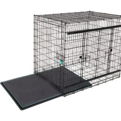 Frisco Heavy Duty Enhanced Lock Sliding Double Door Fold & Carry Wire Dog Crate & Mat Kit, 54 Inch -Cat Dog Supply Store 297463 PT4. AC SS1800 V1633115460