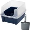 Frisco Plastic Litter Scooper With Caddy & IRIS USA Open Top Litter Box With Scatter Shield -Cat Dog Supply Store 298166 MAIN. AC SS1800 V1623198146