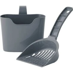 Frisco Plastic Litter Scooper With Caddy & IRIS USA Open Top Litter Box With Scatter Shield -Cat Dog Supply Store 298166 PT2. AC SS1800 V1623196049